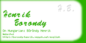 henrik borondy business card