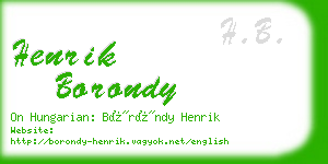 henrik borondy business card